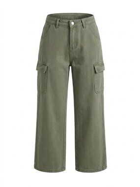 Shein Green High-Waisted Cargo Jeans Women's Petite Size XS